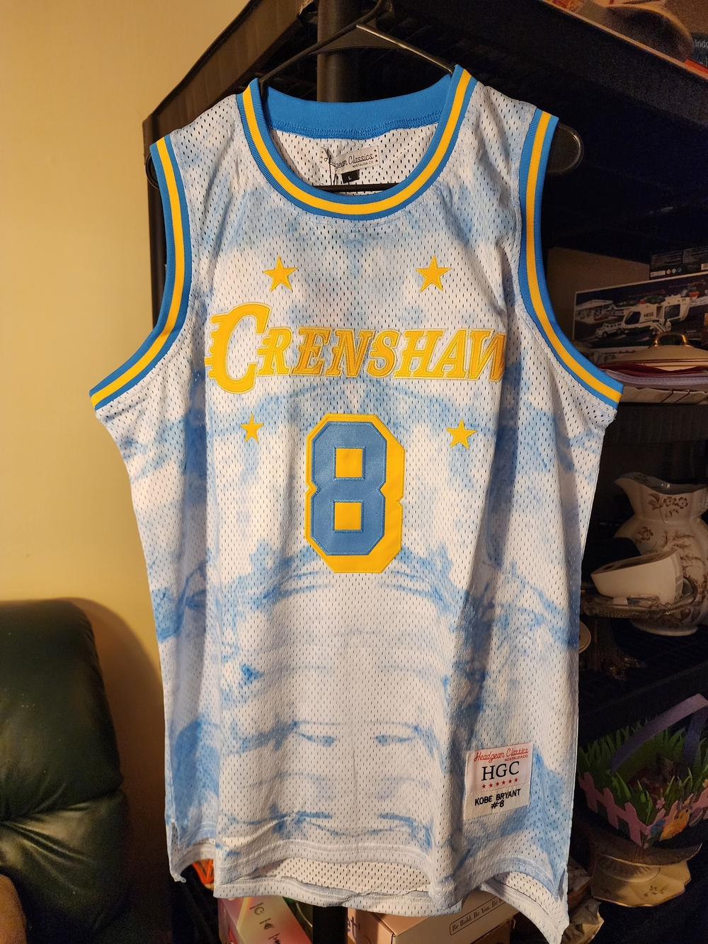 Kobe Bryant #8  Men Size Large  Crenshaw HGC Basketball Mesh Jersey